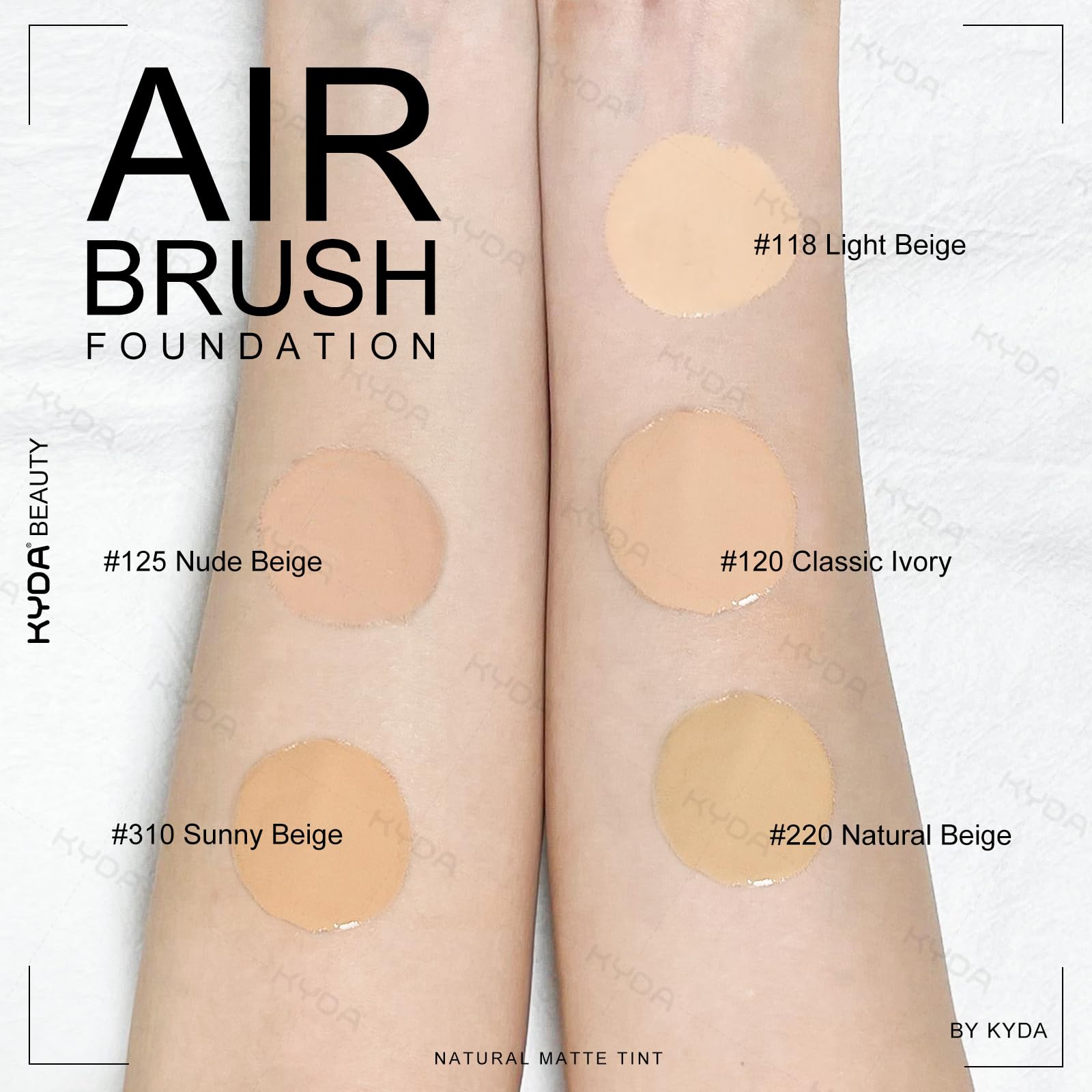 KYDA AirBrush Foundation Spray – Silky, Breathable Nude Finish (Sunny Beige 310)