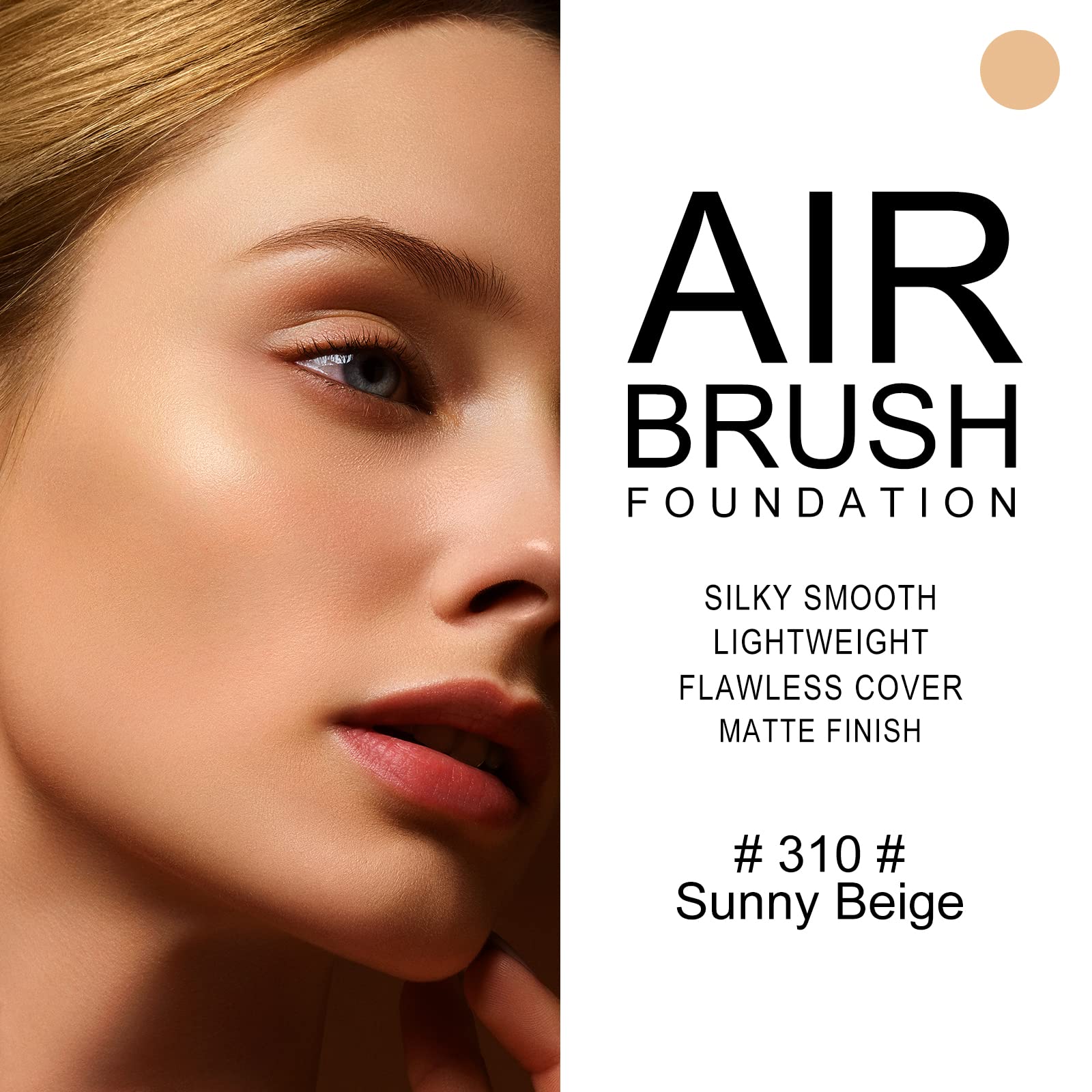 KYDA AirBrush Foundation Spray – Silky, Breathable Nude Finish (Sunny Beige 310)