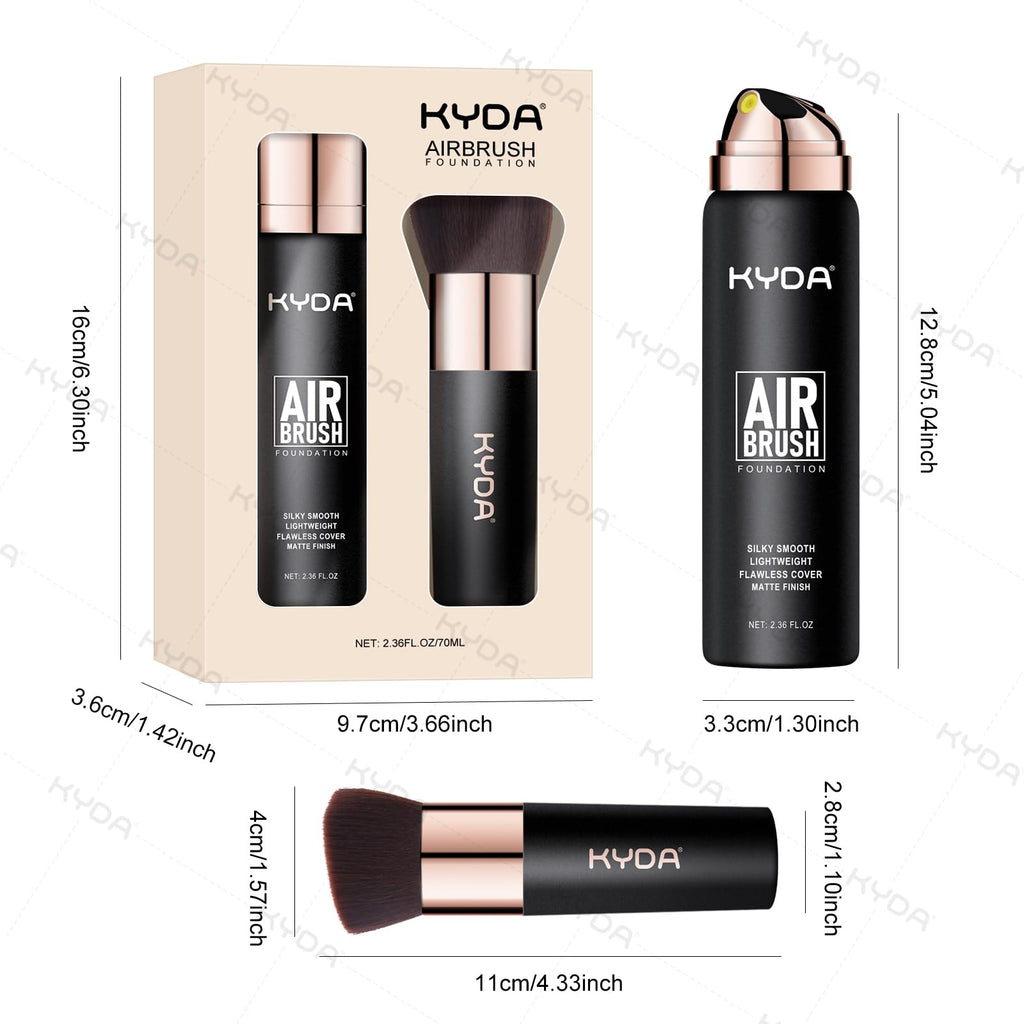 KYDA AirBrush Foundation Spray – Silky, Breathable Nude Finish (Sunny Beige 310)