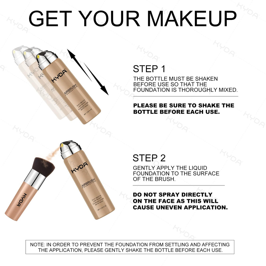 KYDA AirBrush Foundation Spray – Silky, Breathable Nude Finish (Sunny Beige 310)