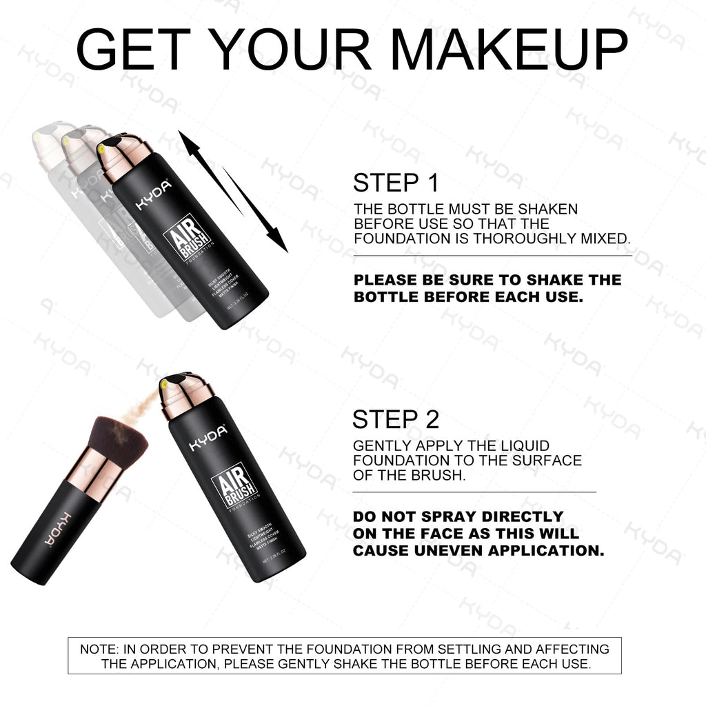 KYDA AirBrush Foundation Spray – Lasting Matte Foundation #120 Classic Ivory