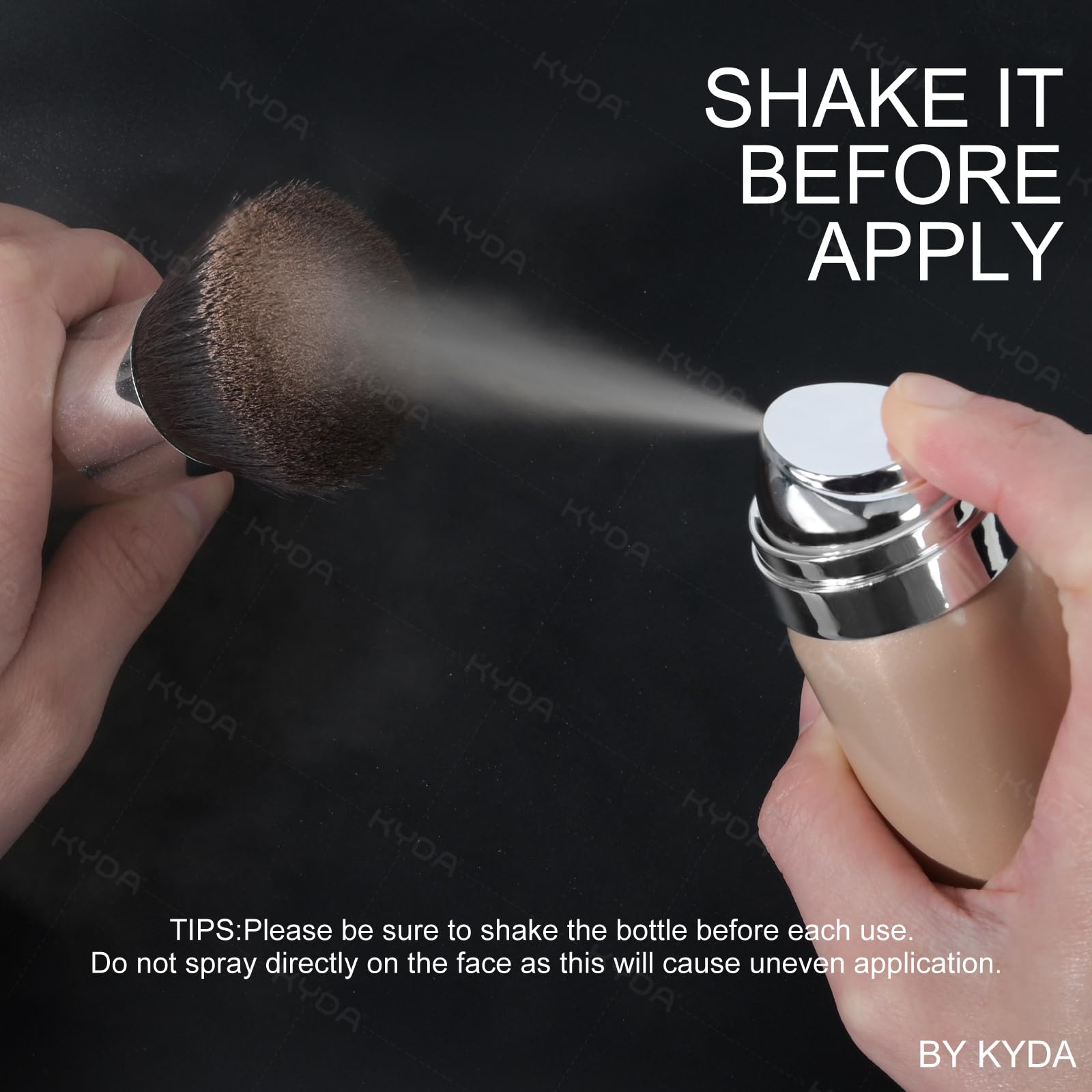 KYDA AirBrush Foundation Spray – Silky Nude-Beige Finish, Breathable, Buildable Coverage