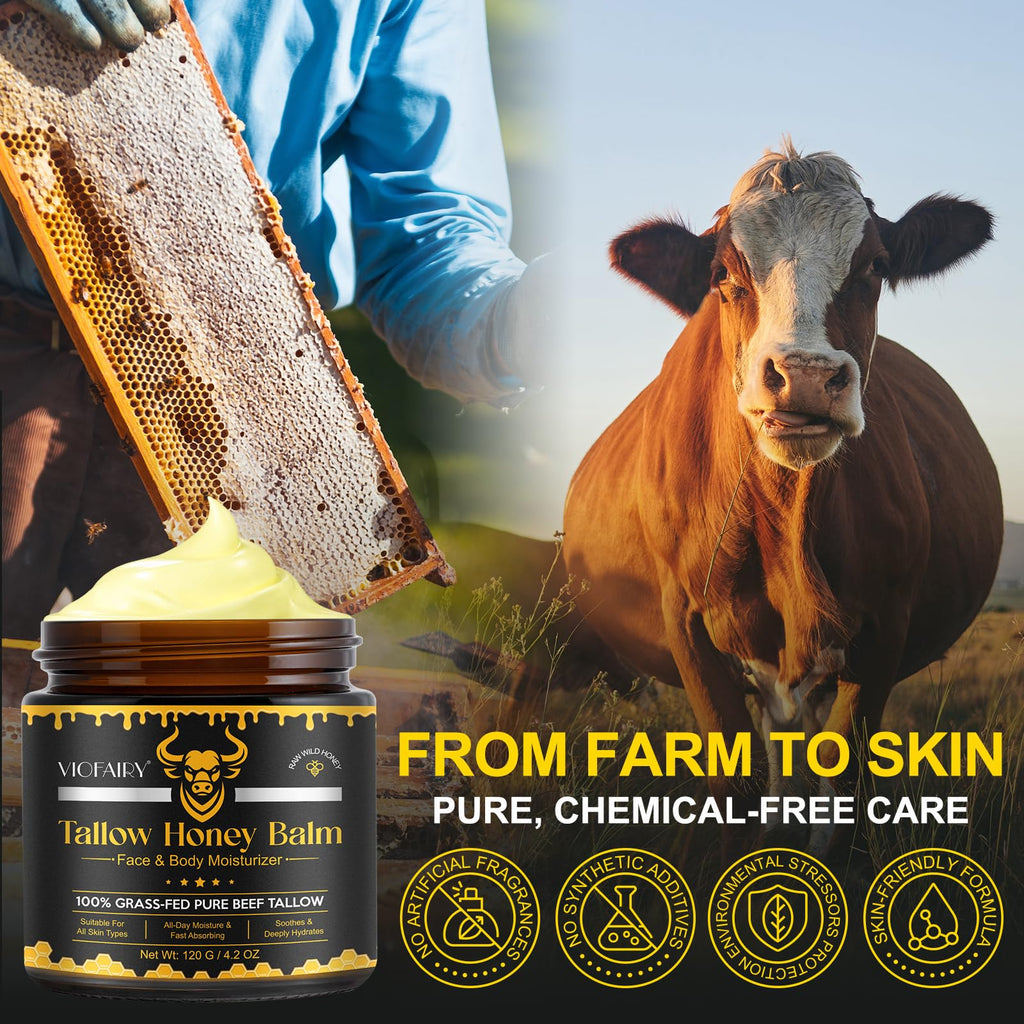KZUO Beef Tallow Moisturizer — Whipped Balm with Raw Honey & Beeswax