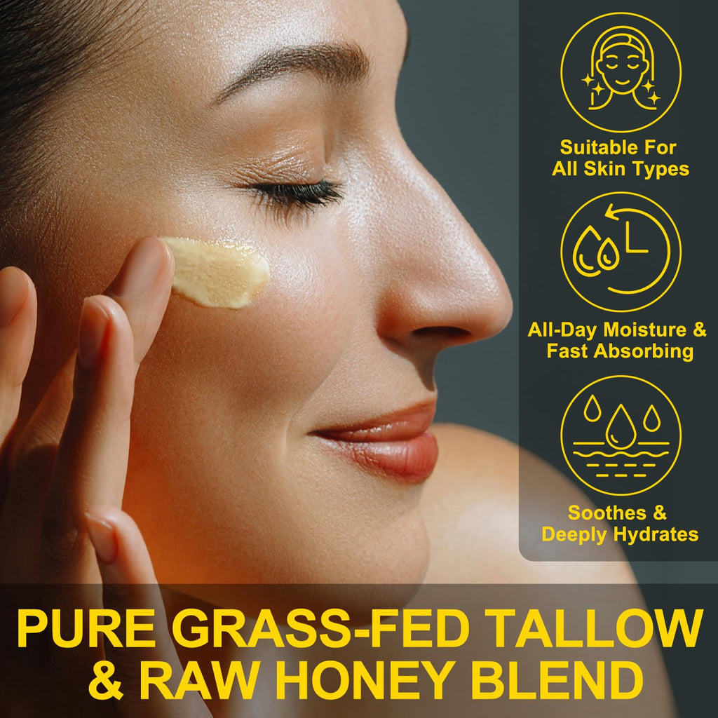 KZUO Beef Tallow Moisturizer — Whipped Balm with Raw Honey & Beeswax