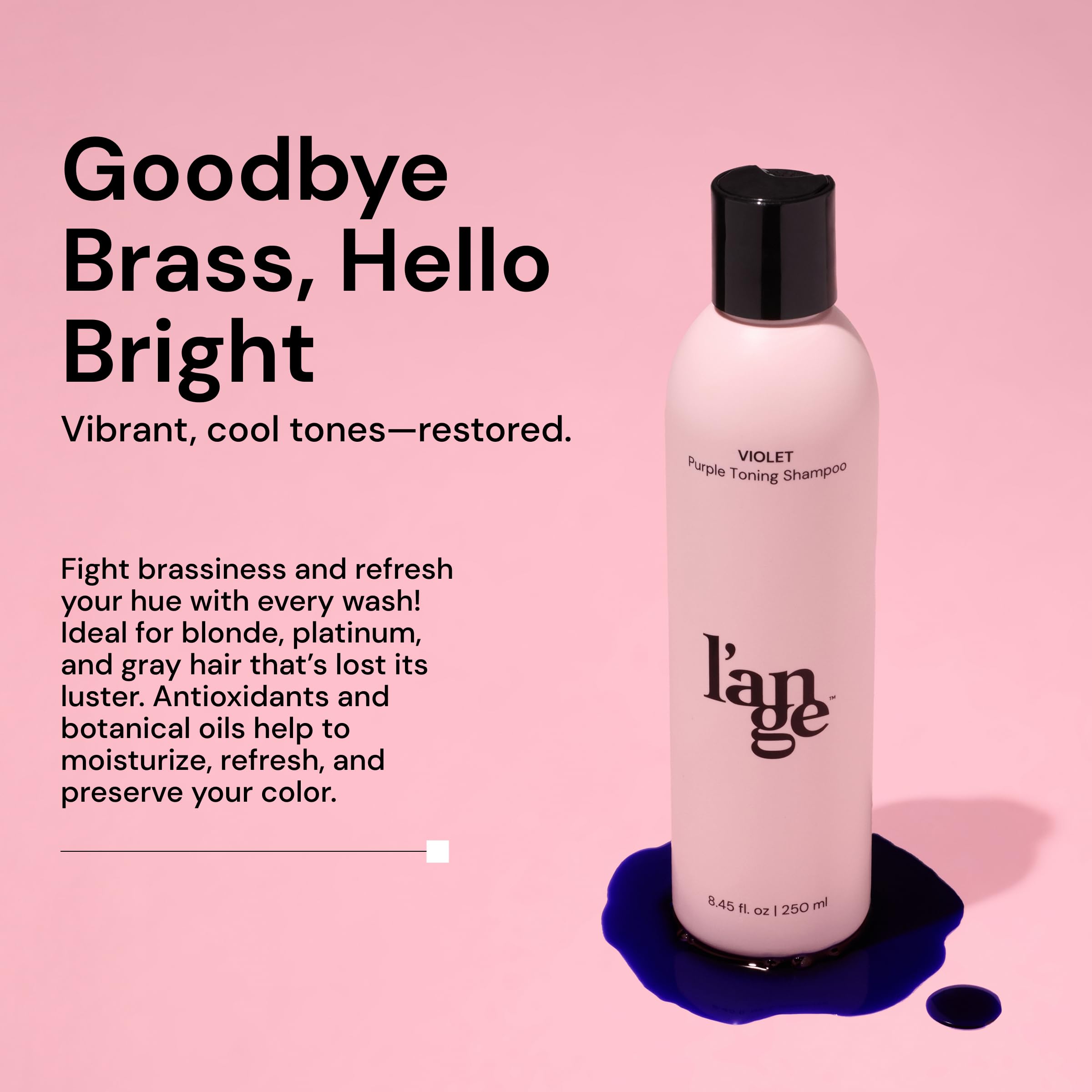 L'ANGE HAIR Violet Purple Toning Shampoo | Neutralize Brass & Protect Color