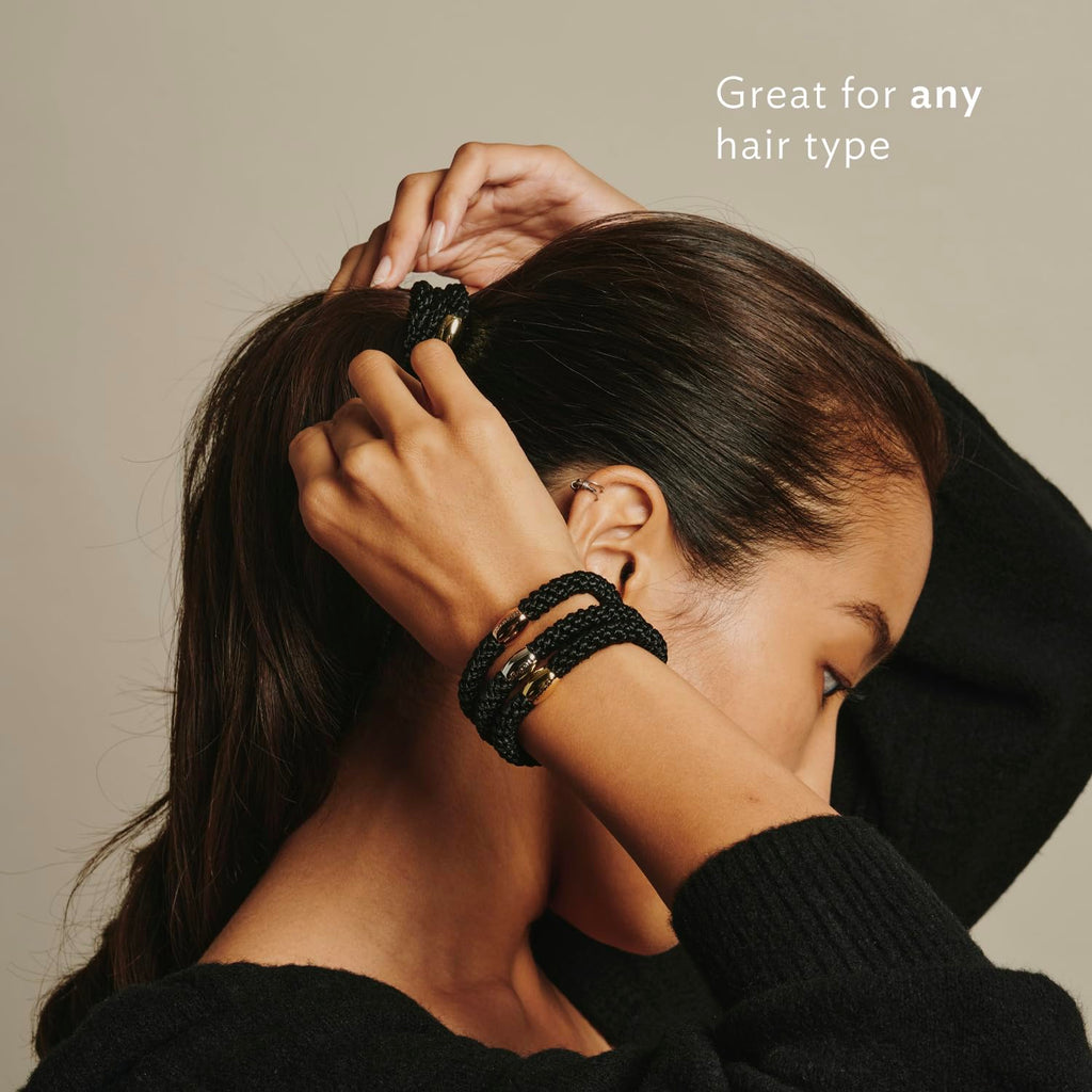 L. Erickson Grab & Go Ponytail Holders Atlantic 15-Pack | Strong Hold, Gentle, Damage-Free