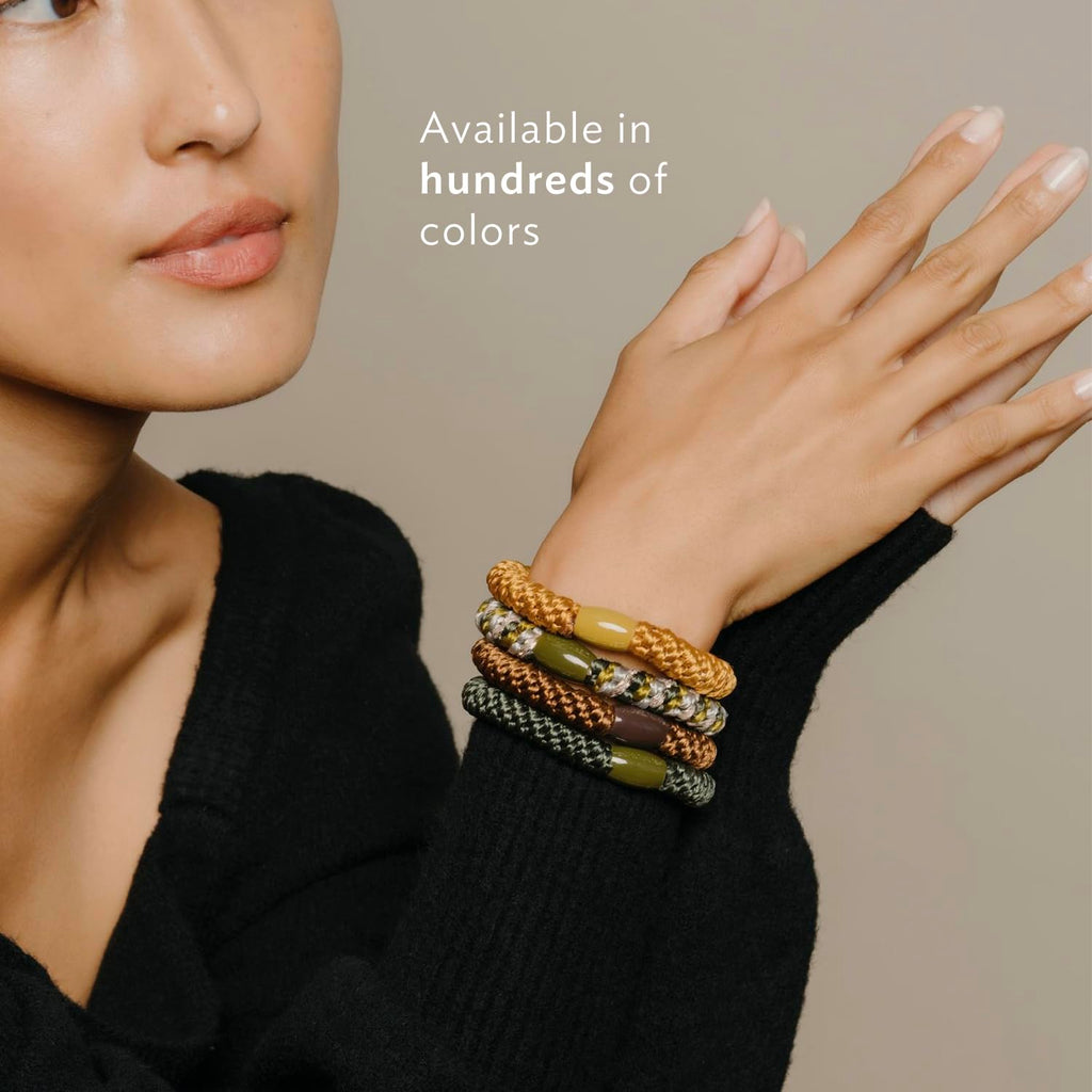 L. Erickson Grab & Go Ponytail Holders Atlantic 15-Pack | Strong Hold, Gentle, Damage-Free