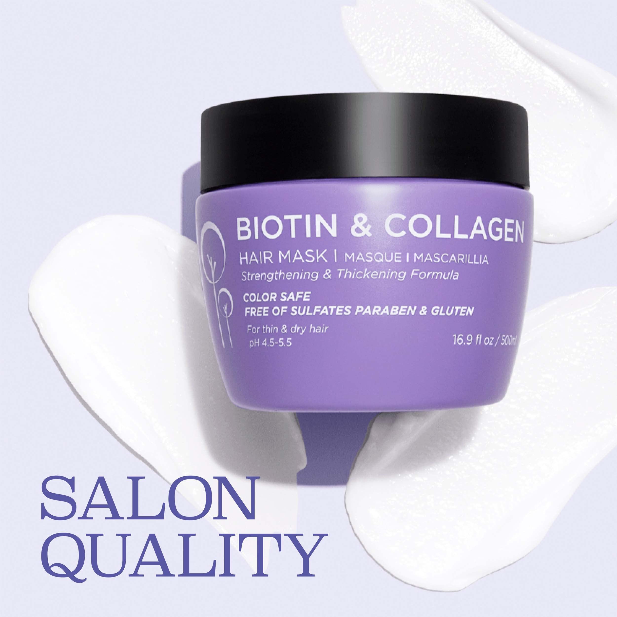 Luseta Biotin & Collagen Hair Mask – Deep Conditioning for Damaged Hair (16.9 oz)