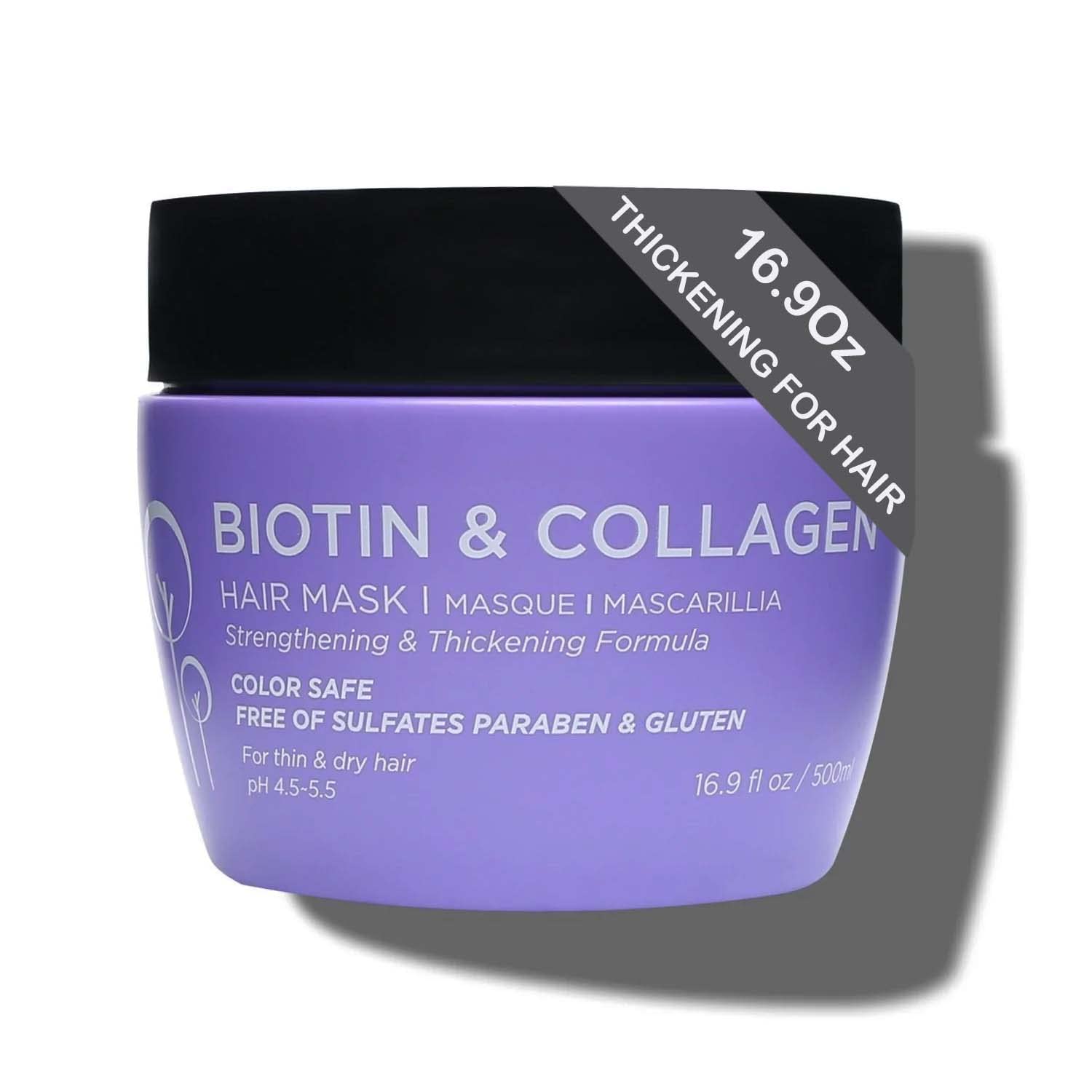 Luseta Biotin & Collagen Hair Mask – Deep Conditioning for Damaged Hair (16.9 oz)