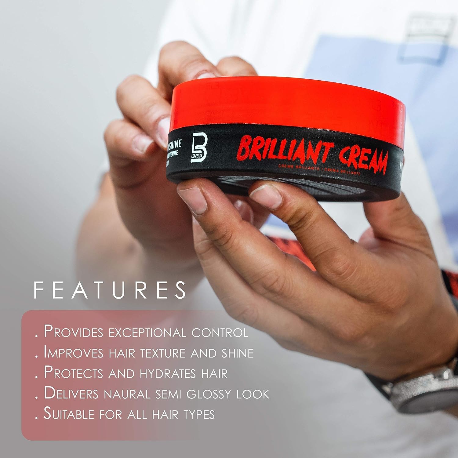 L3 Level 3 Brilliant Cream – Volume, Natural Look, Soft Hold | 4-Pack