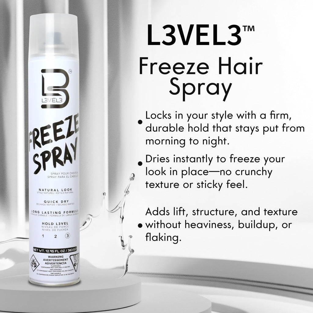 L3 Level 3 Hair Spray – Long-Lasting Hold, Smooth Finish, UV Protection | 12.95 Oz