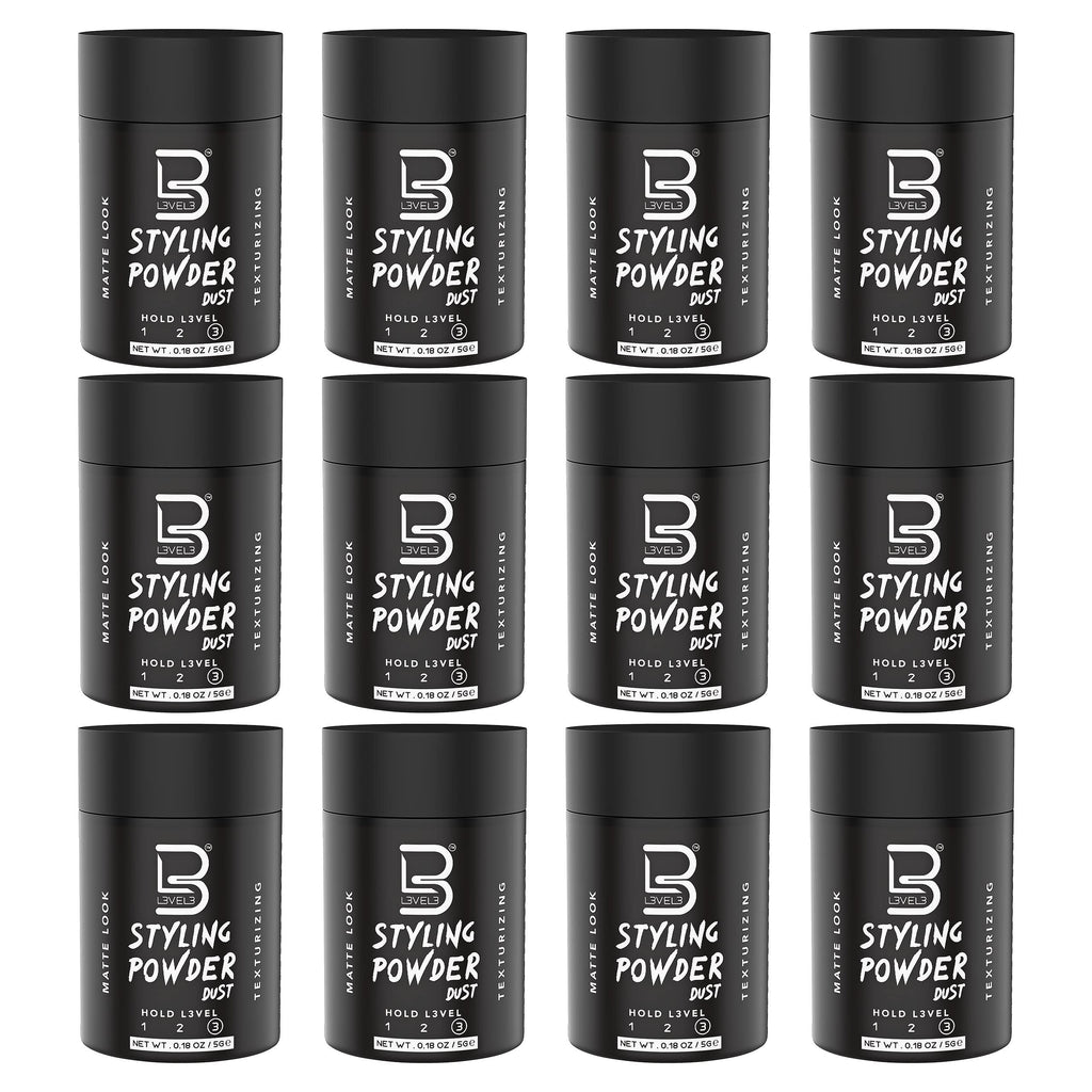 L3 Level 3 Travel Styling Powder – Natural Look for Men | Oil-Free Matte Finish