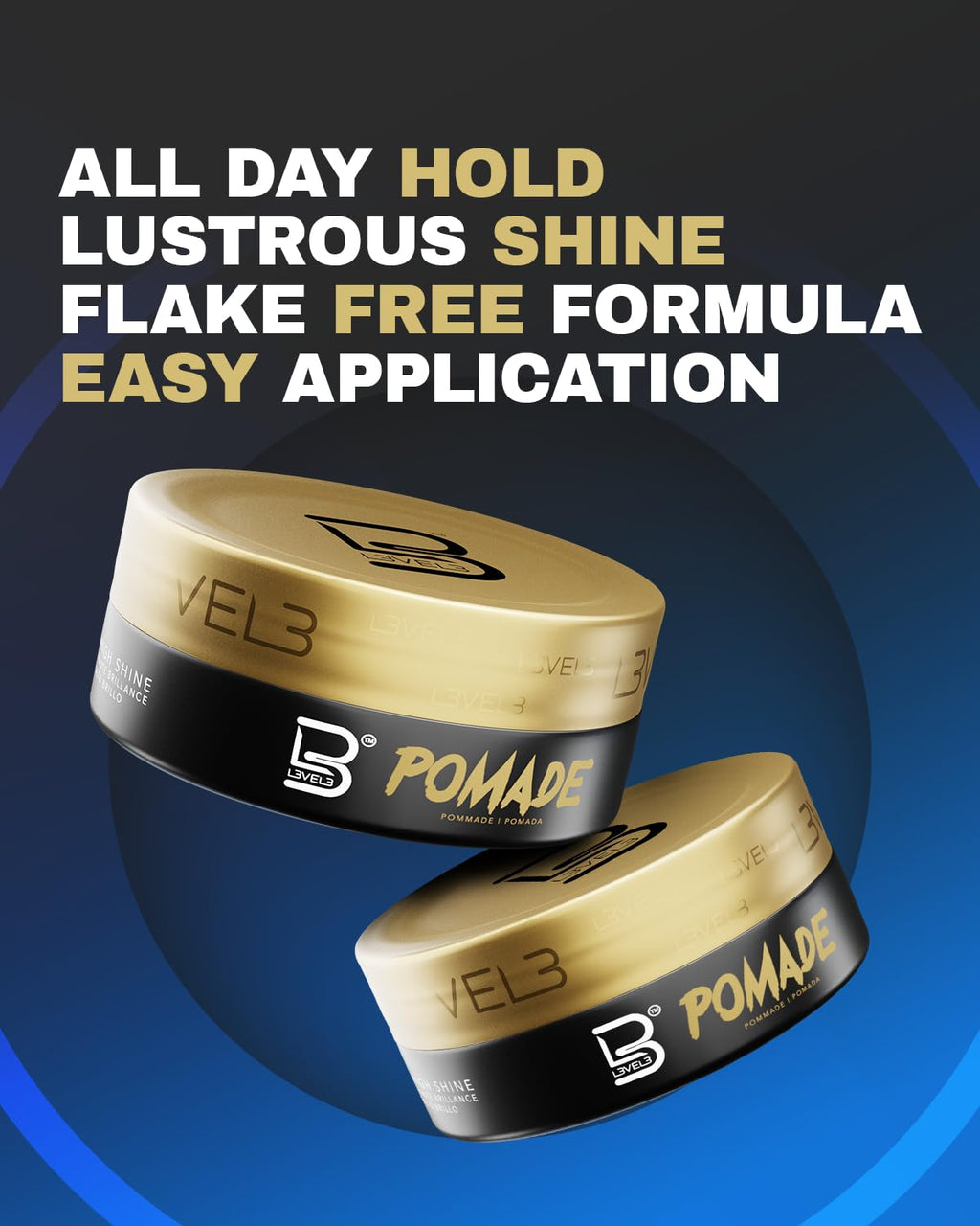 L3 Level 3 Pomade – Keratin-Infused, Volumizing 3-Pack with Long-Lasting Hold