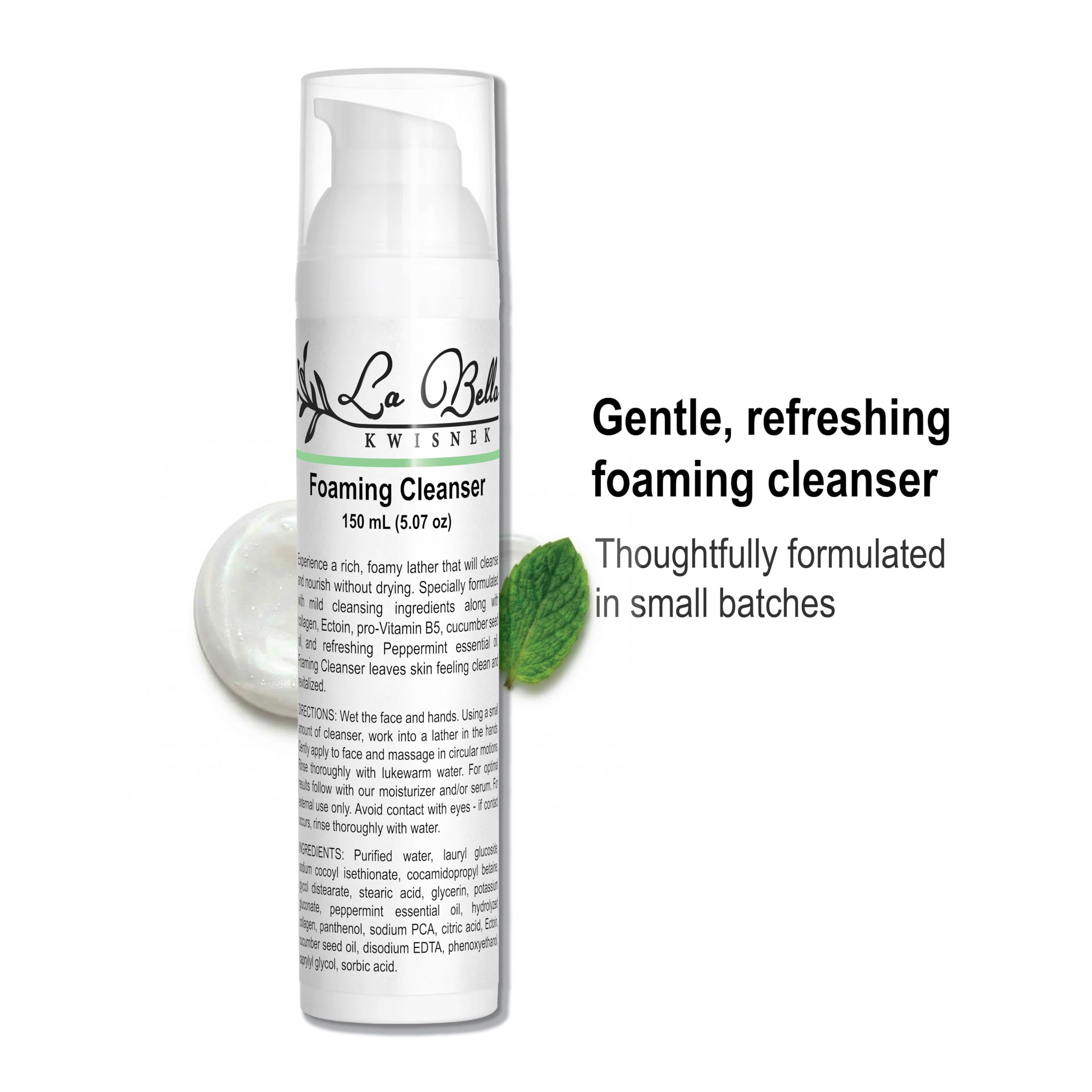 La Bella Kwisnek Foaming Cleanser – Mild Purifying Face Wash with Ectoin & Peppermint Oil