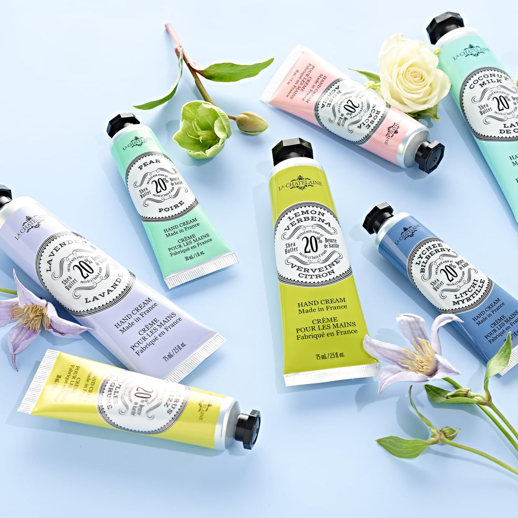 La Chatelaine Hand Cream Gift Set – 3 Travel-Size, Organic Shea Butter, Made in France