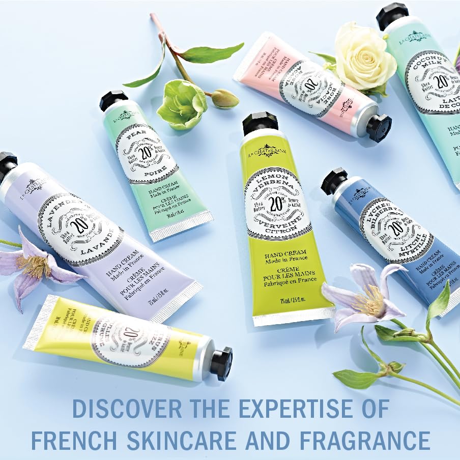 La Chatelaine Hand Cream Trio Tin Gift Set – 3 x 1 oz, Made in France, 20% Organic Shea Butter
