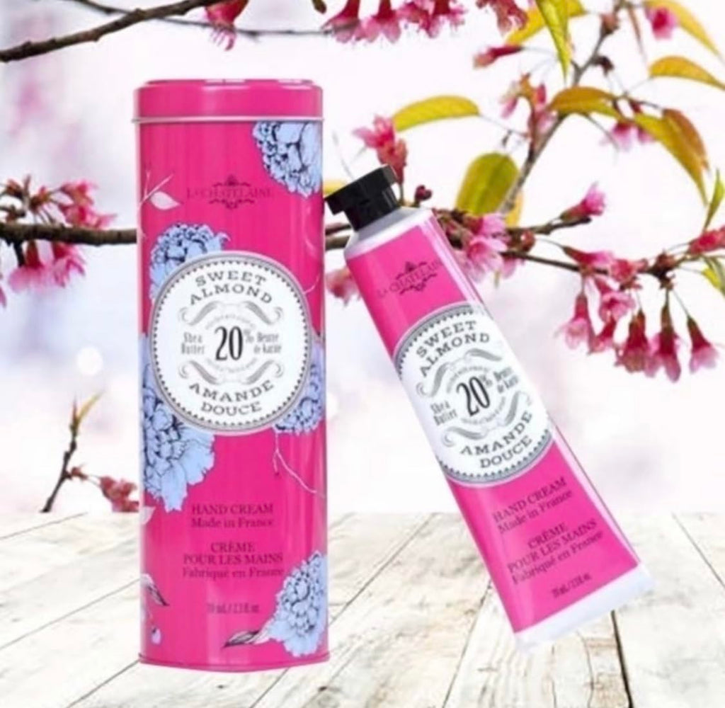 La Chatelaine Shea Butter Hand Cream – Made in France, Organic, 70ml Gift Tin (Sweet Almond)