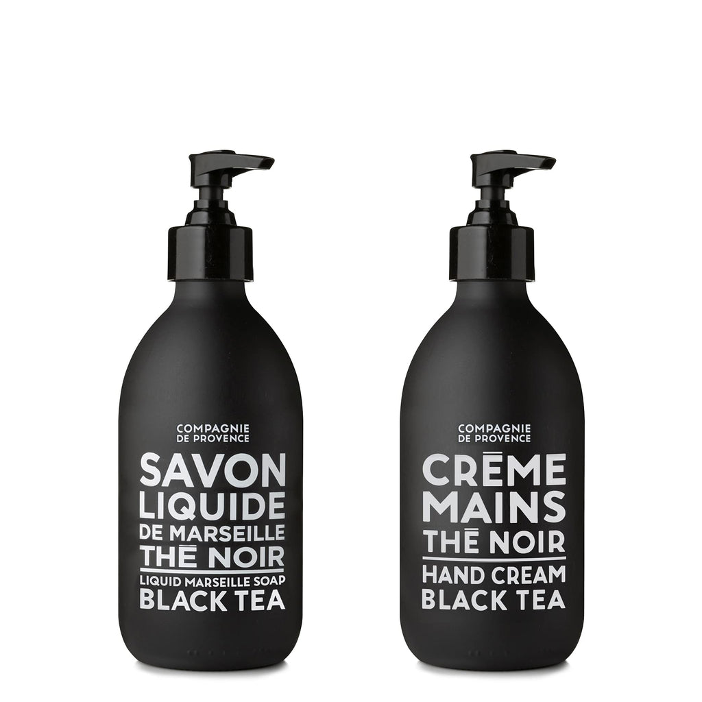 La Compagnie de Provence Black Tea Liquid Soap & Hand Cream Set | Hydrating Luxury
