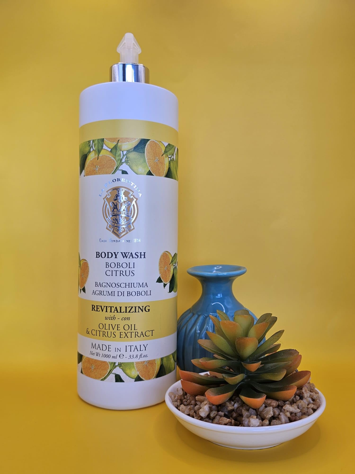 La Florentina Boboli Citrus Body Wash with Olive Oil – Made in Italy, 33.8 fl oz
