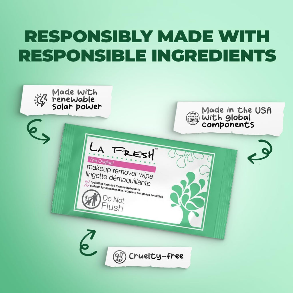 La Fresh Makeup Remover Wipes with Vitamin E – Face Eyes Lips – Travel Case 50ct