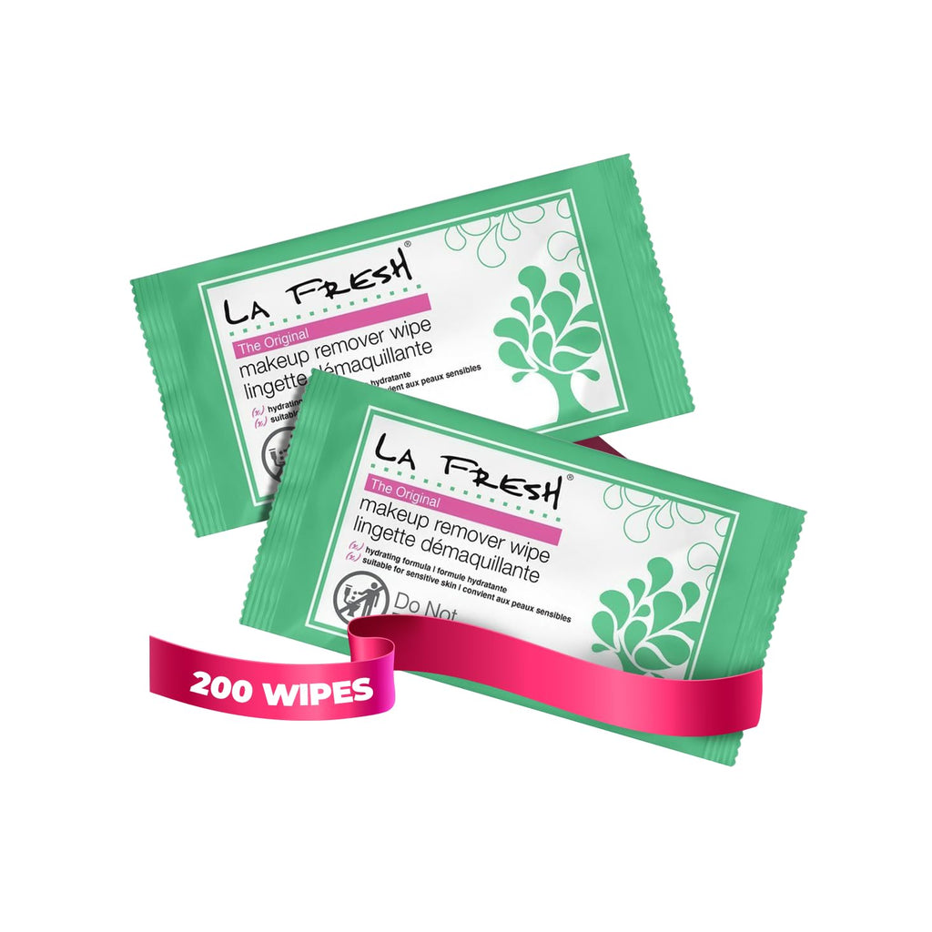 LA Fresh Makeup Remover Wipes with Vitamin E – 200 Count Case for Face, Eyes & Lips