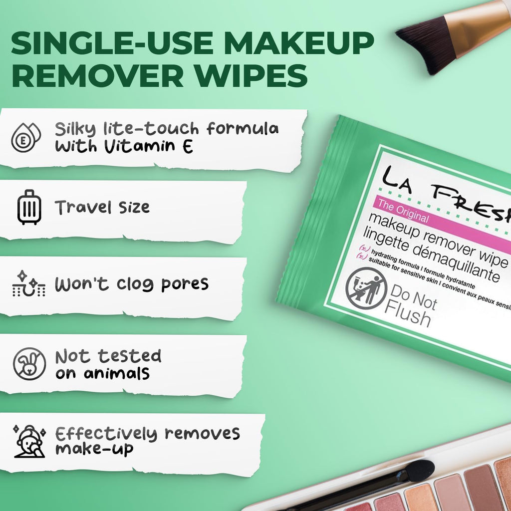 LA Fresh Makeup Remover Wipes with Vitamin E – 200 Count Case for Face, Eyes & Lips