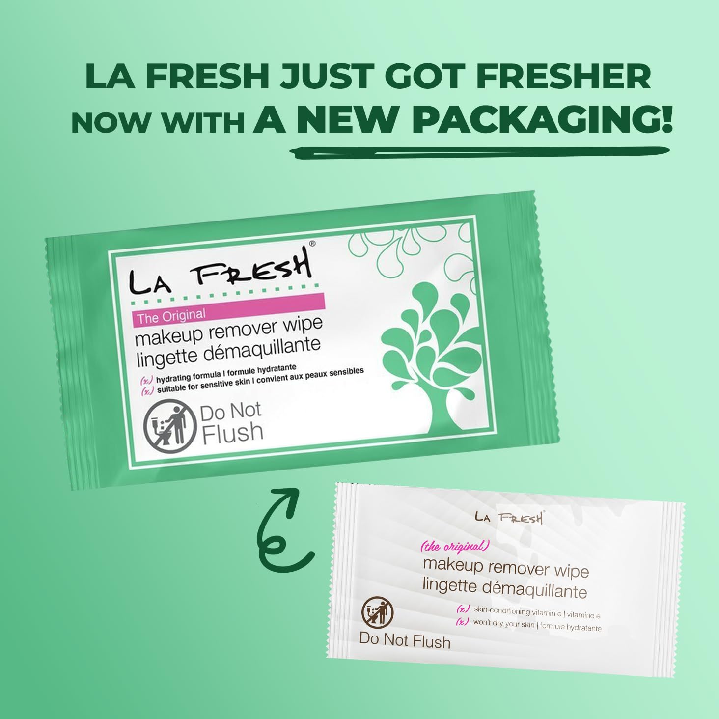 La Fresh Makeup Remover Wipes with Vitamin E – Face Eyes Lips – Travel Case 50ct
