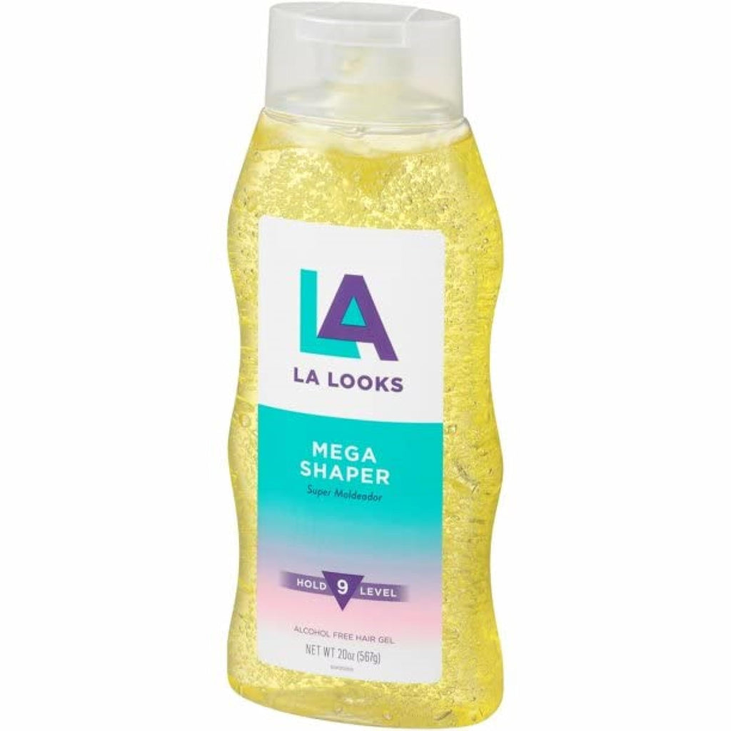LA Looks Mega Shaper Hair Gel - Level 9 Hold, Humidity Resistant, Alcohol-Free | 20 oz Pack of 6