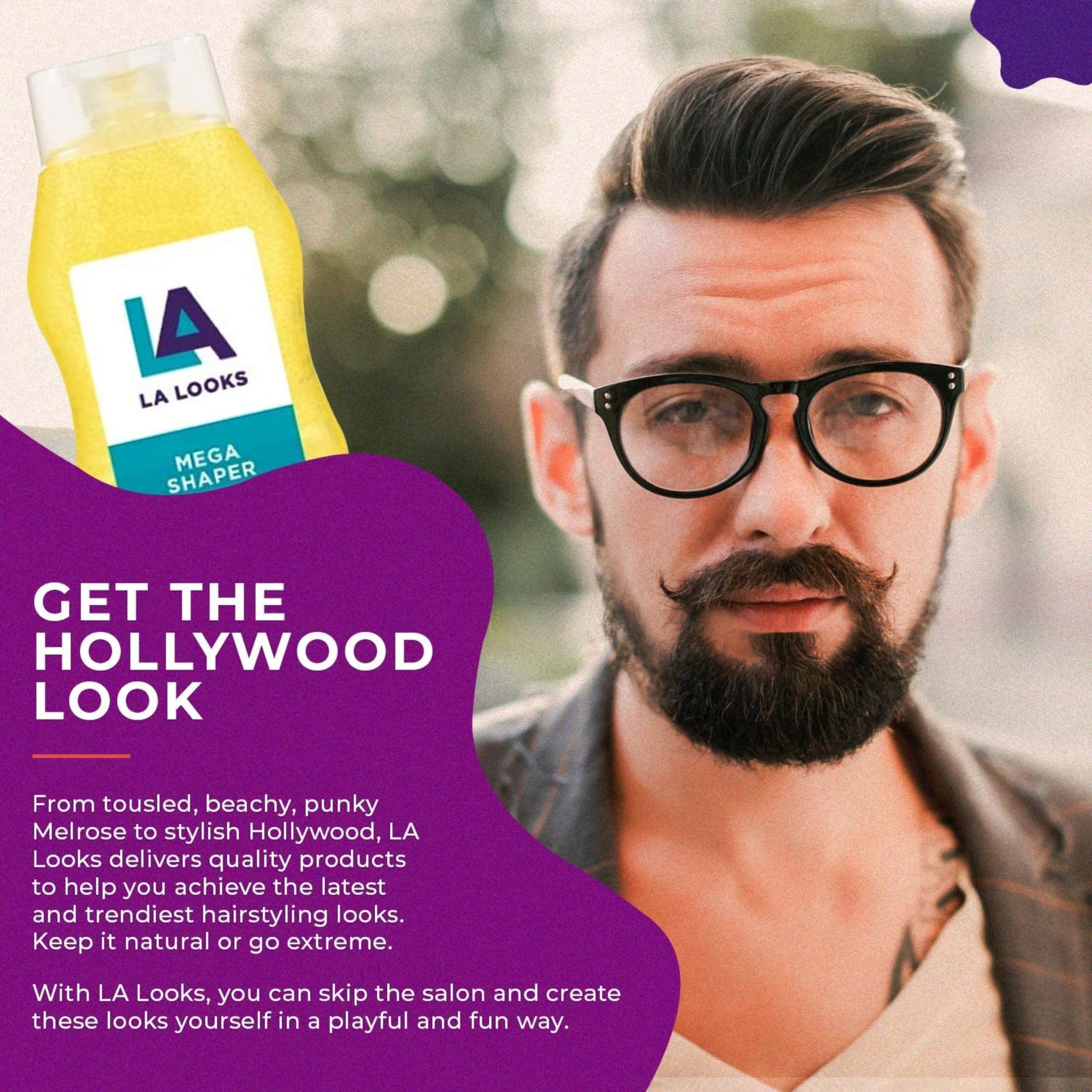 LA Looks Mega Shaper Hair Gel - Level 9 Hold, Humidity Resistant, Alcohol-Free | 20 oz Pack of 6