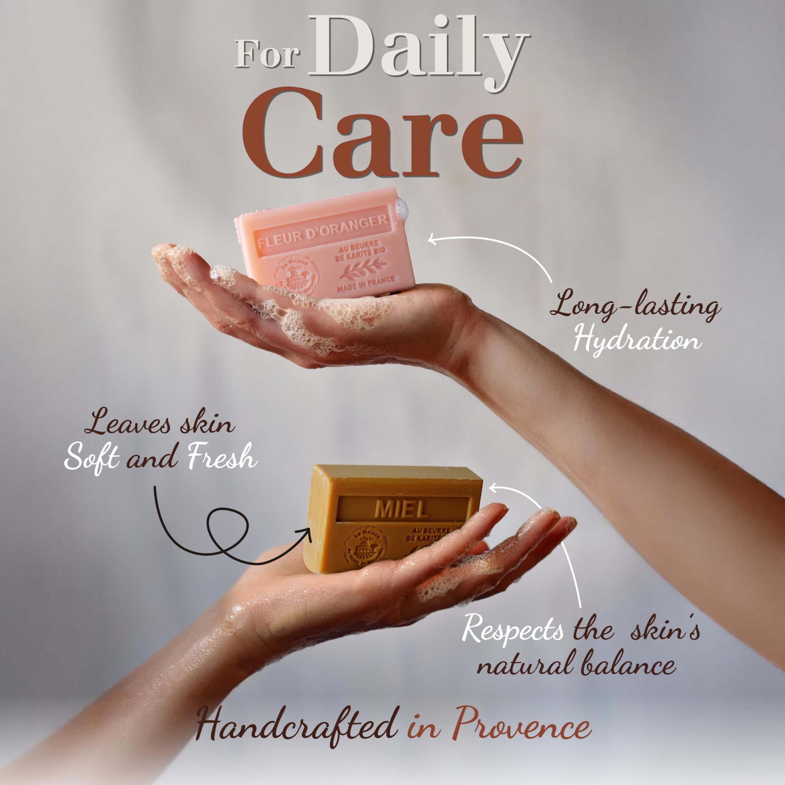 La Maison du Savon de Marseille Lily of the Valley Moisturizing Soap Bar Trio – 3x4.4 oz – Made in Provence