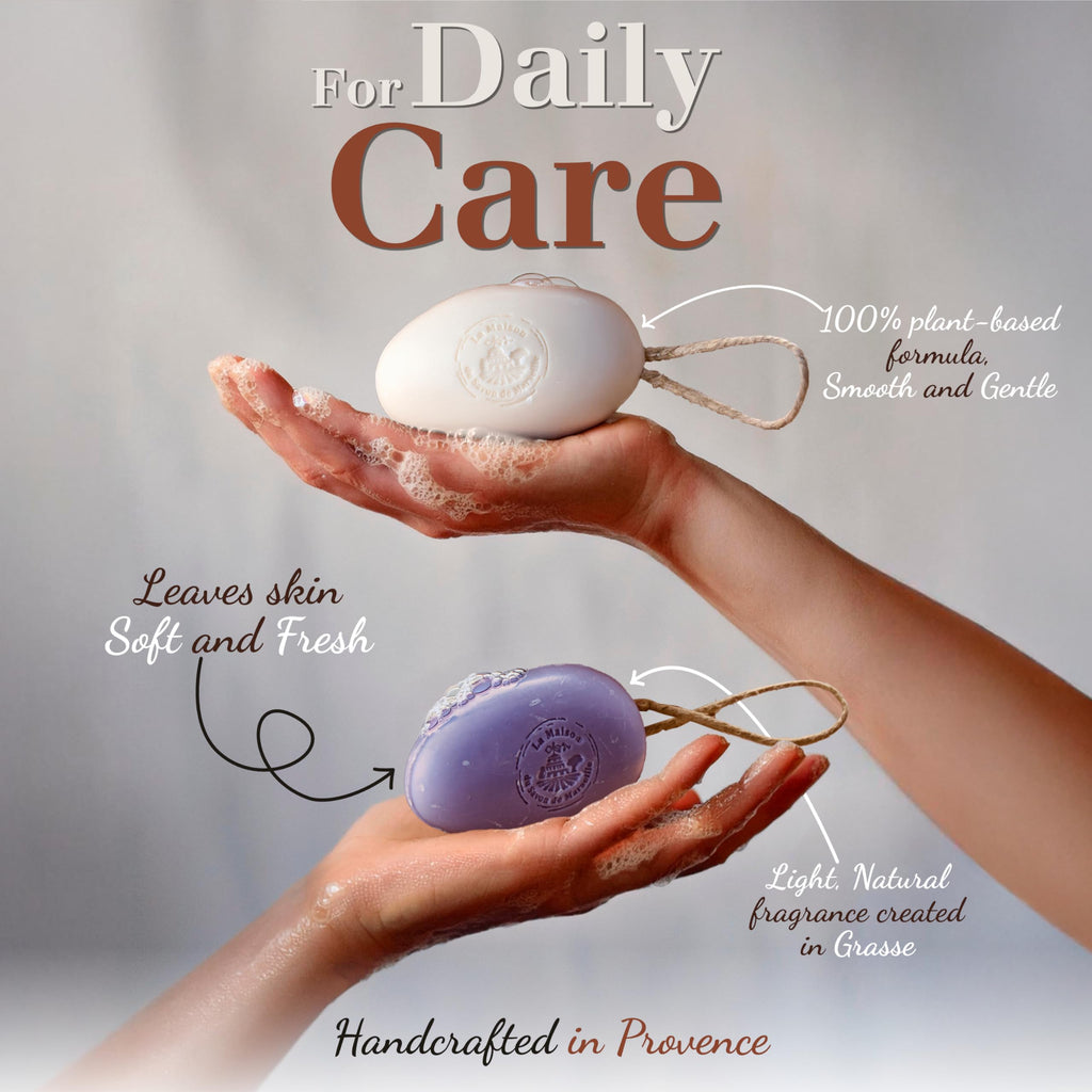 La Maison du Savon de Marseille – French Soap on a Rope Duo | Moisturizing Donkey Milk & Shea Butter Bars