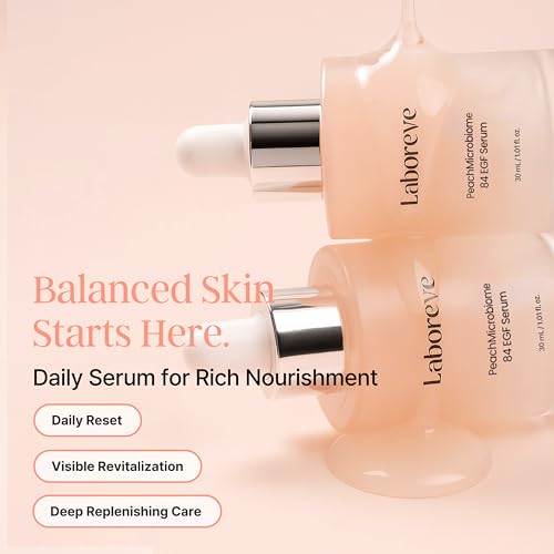 Laboreve PeachMicrobiome 84 EGF Serum | Probiotic Skincare for Hydration, Elasticity & Radiance | Korean Microbiome Science