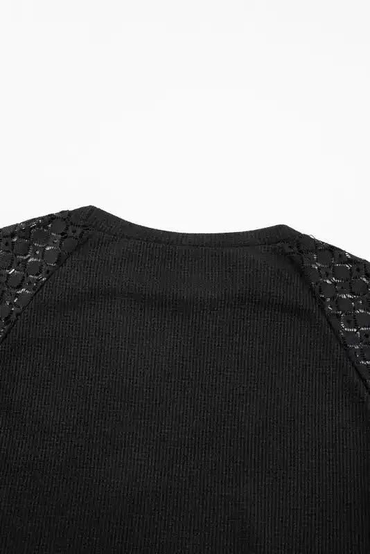 Lace Sleeve Textured Top for Women