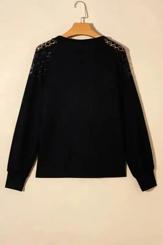 Lace Sleeve Textured Top for Women
