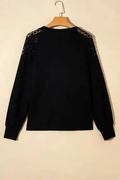 Lace Sleeve Textured Top for Women