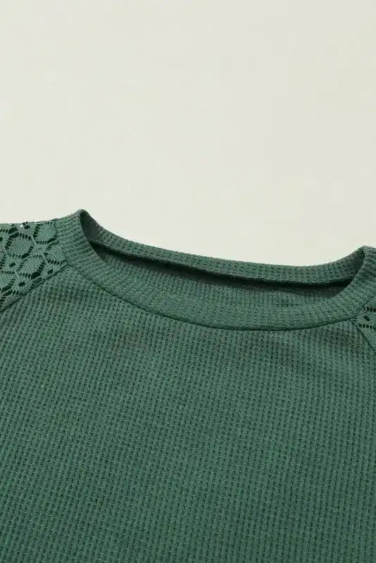 Lace Sleeve Textured Top for Women