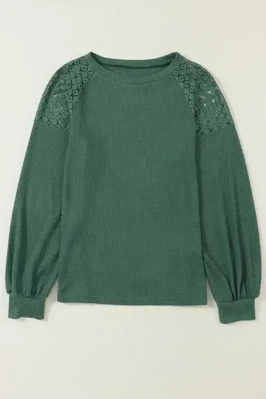 Lace Sleeve Textured Top for Women
