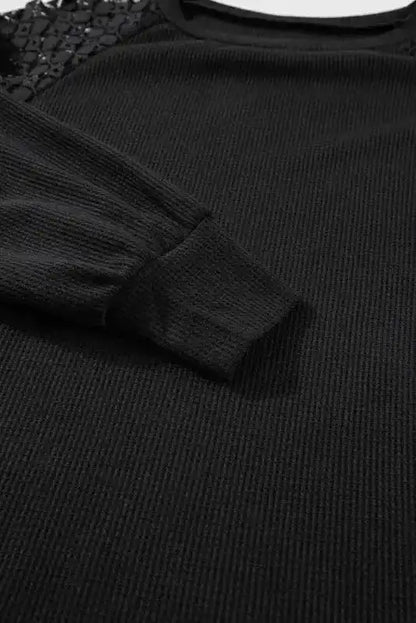 Lace Sleeve Textured Top for Women