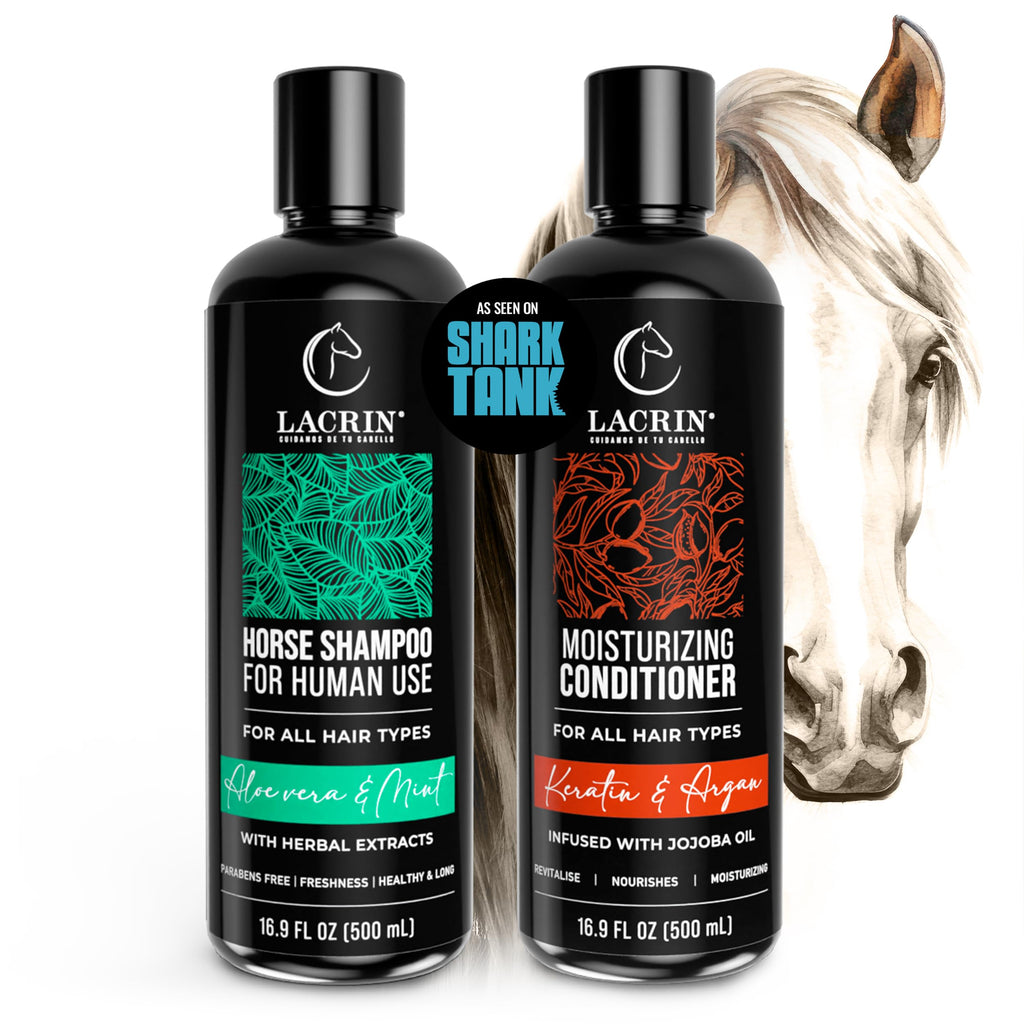LACRIN Aloe Vera & Mint Shampoo + Keratin & Argan Conditioner Bundle – Shark Tank Feature – 33.8 Fl Oz Duo Pack