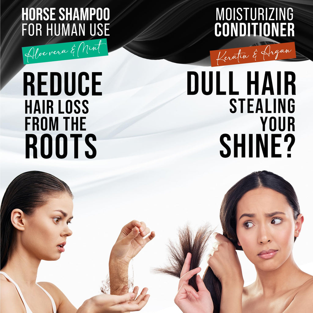 LACRIN Aloe Vera & Mint Shampoo + Keratin & Argan Conditioner Bundle – Shark Tank Feature – 33.8 Fl Oz Duo Pack