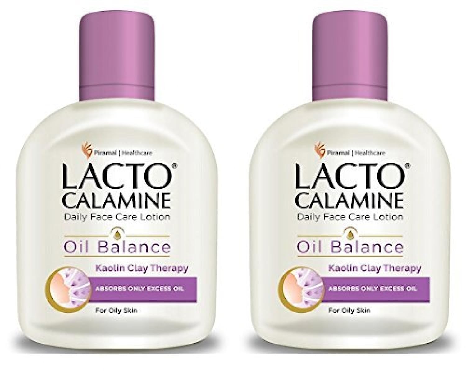 Lacto Calamine Face Moisturizing Lotion for Oily Skin – Oil Balance & Matte Finish (120ml x 2)