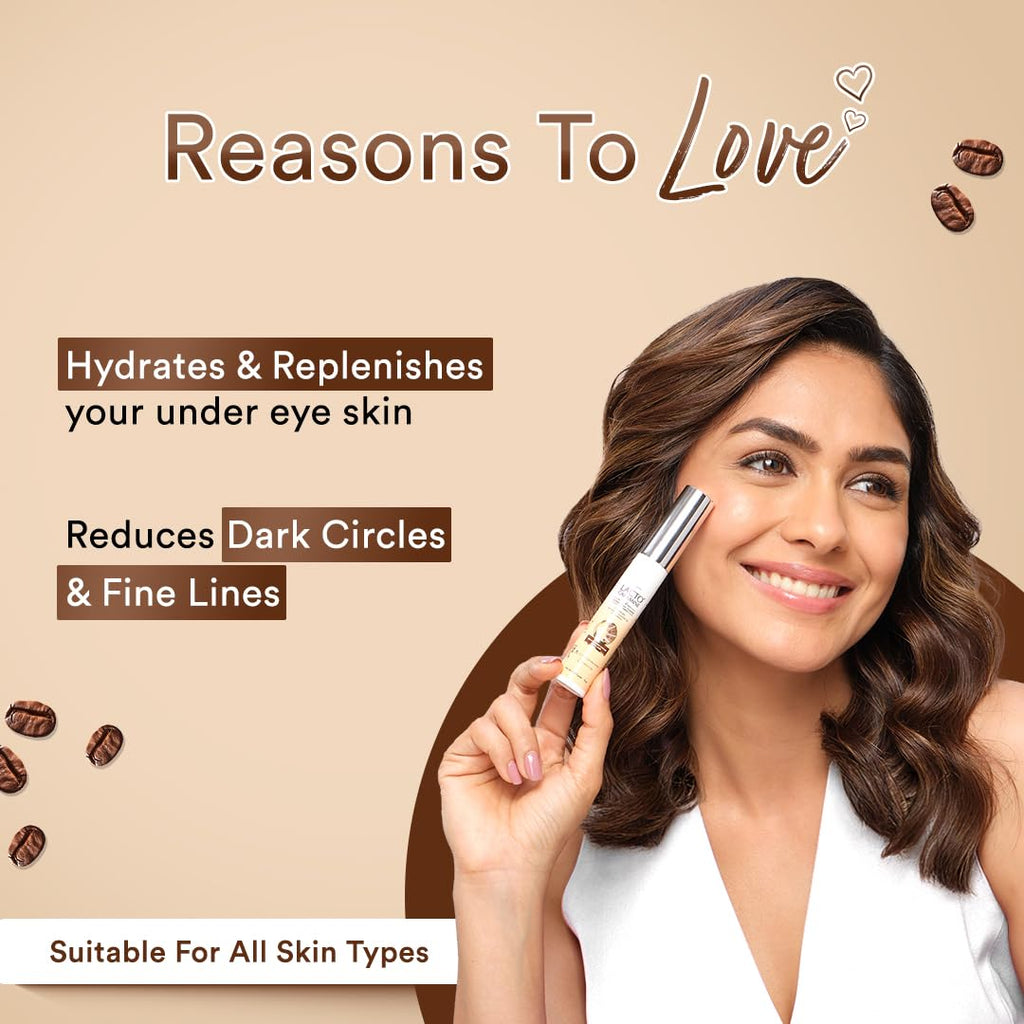 Lacto Calamine Under Eye Cream for Dark Circles – Cooling Roller (15g) with Coffee Oil, Niacinamide & Vitamin E