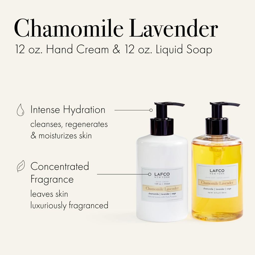LAFCO New York Hand Care Trio – Chamomile Lavender | Soap, Cream & Ceramic Tray | Made in Italy