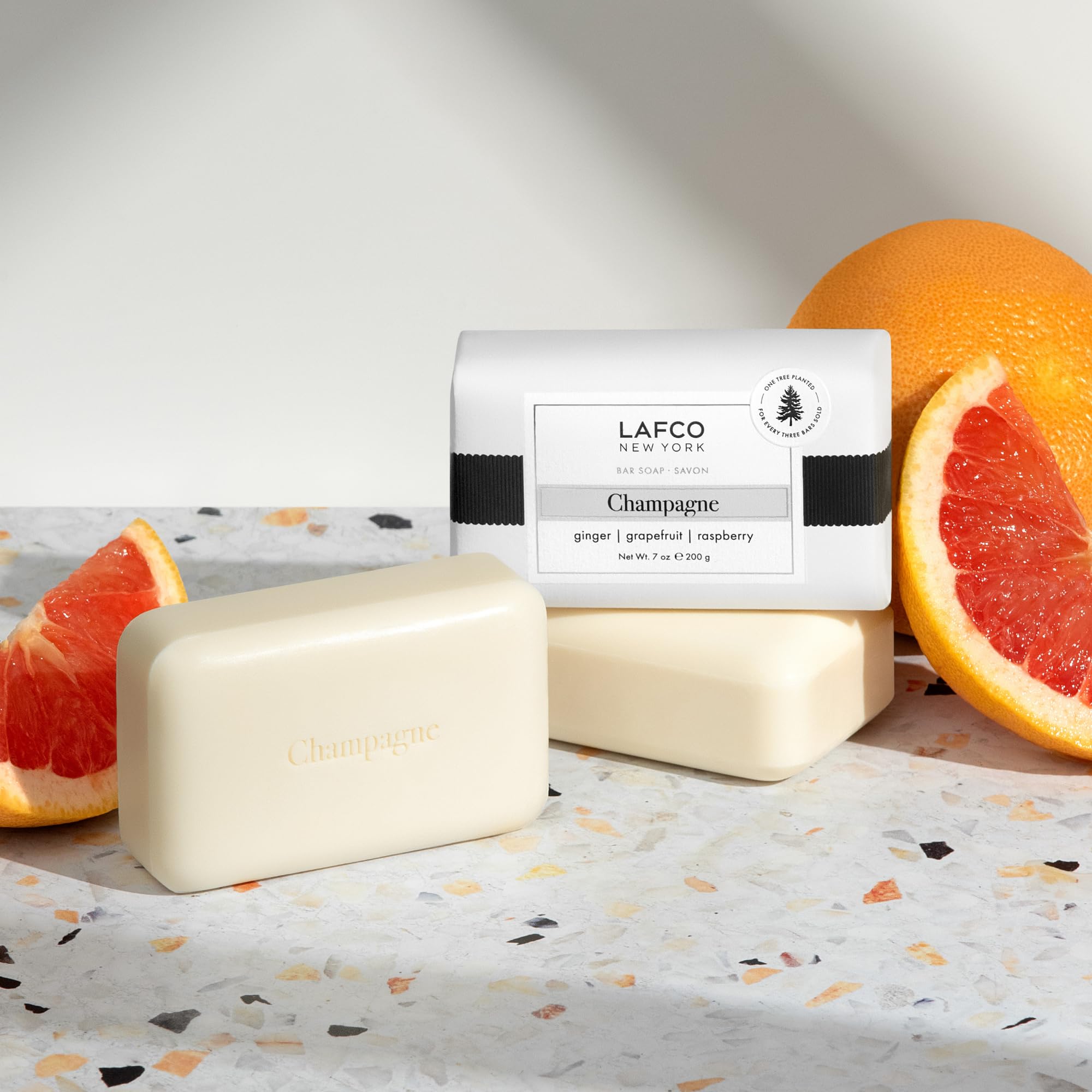 LAFCO New York Champagne Bar Soap – Ultra-Hydrating 7 oz, All Skin Types, Made in Europe