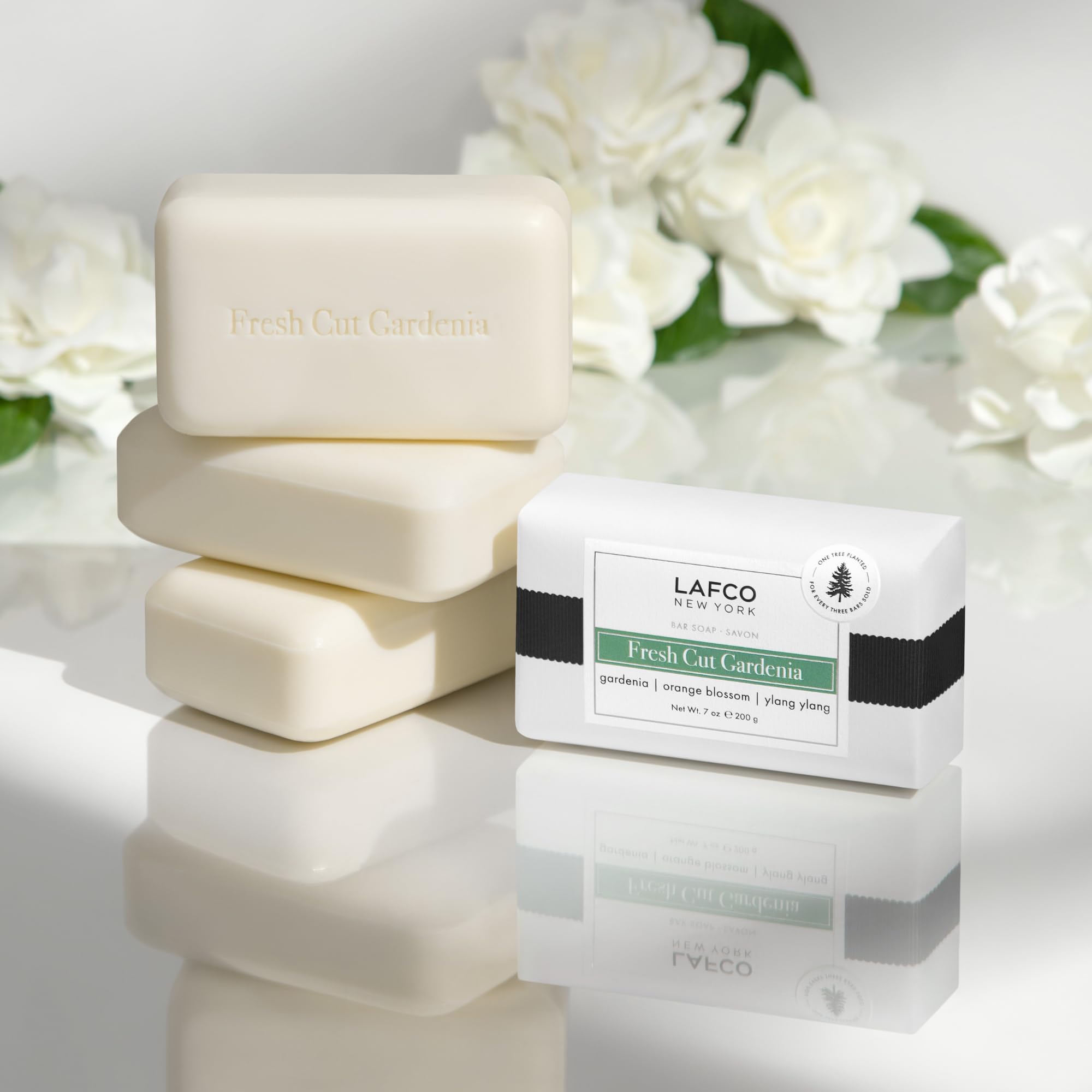 LAFCO New York Bar Soap, Fresh Cut Gardenia – Ultra-Hydrating 7 oz