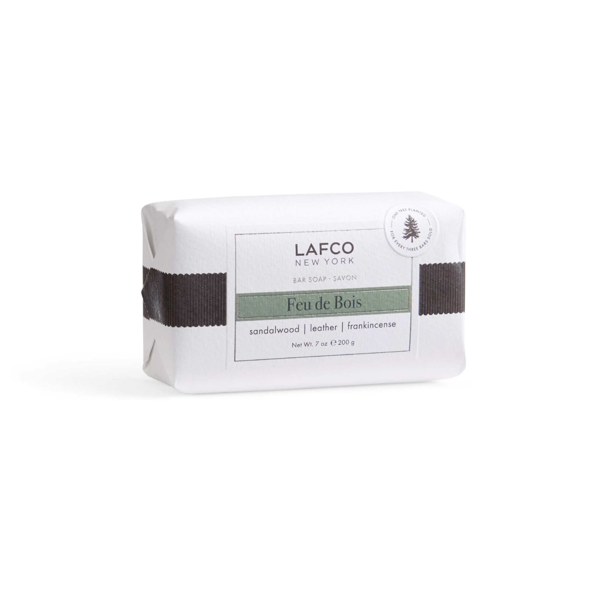 Feu de Bois Bar Soap by LAFCO New York – Ultra-Hydrating, Natural Formula, 7 oz, Made in Europe