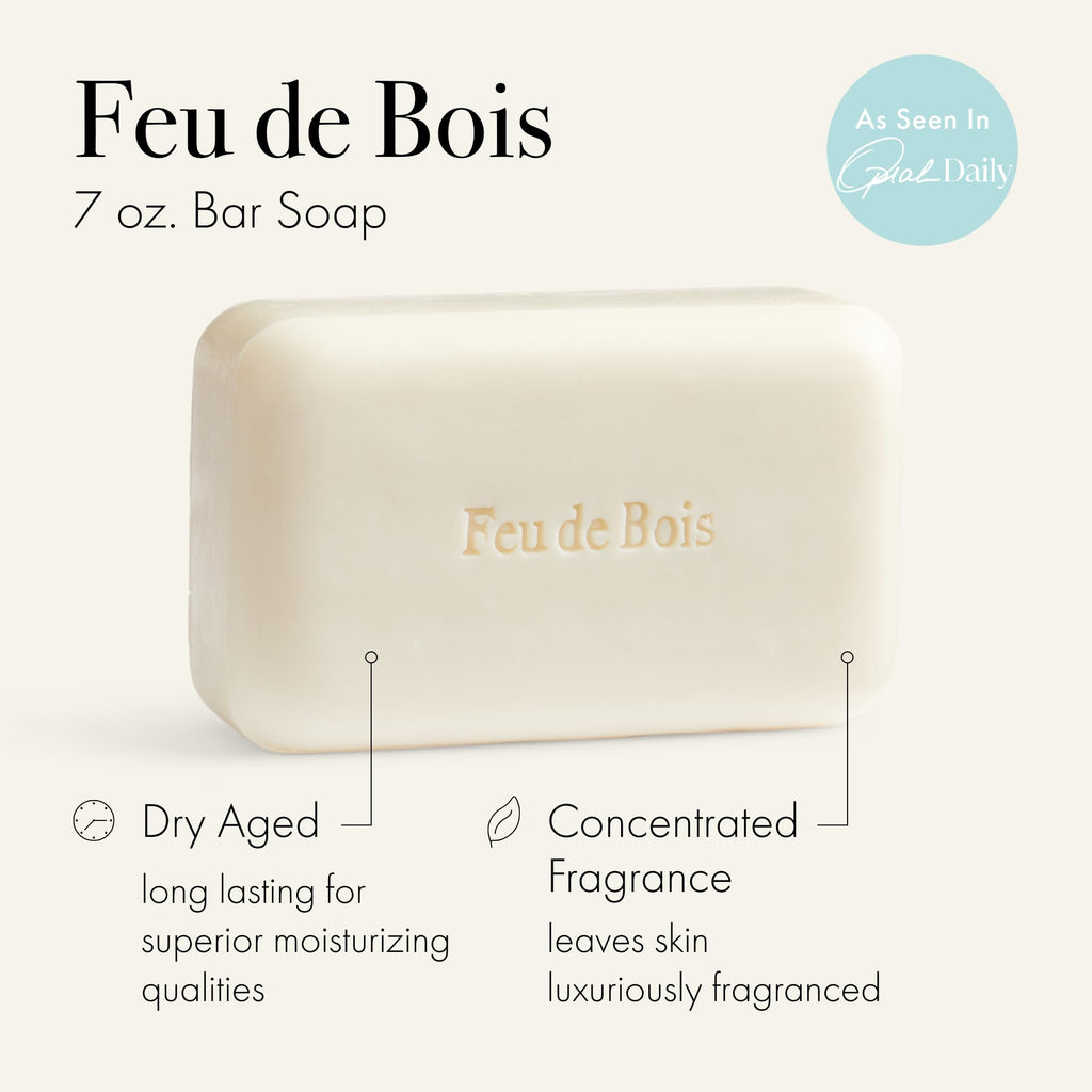 Feu de Bois Bar Soap by LAFCO New York – Ultra-Hydrating, Natural Formula, 7 oz, Made in Europe