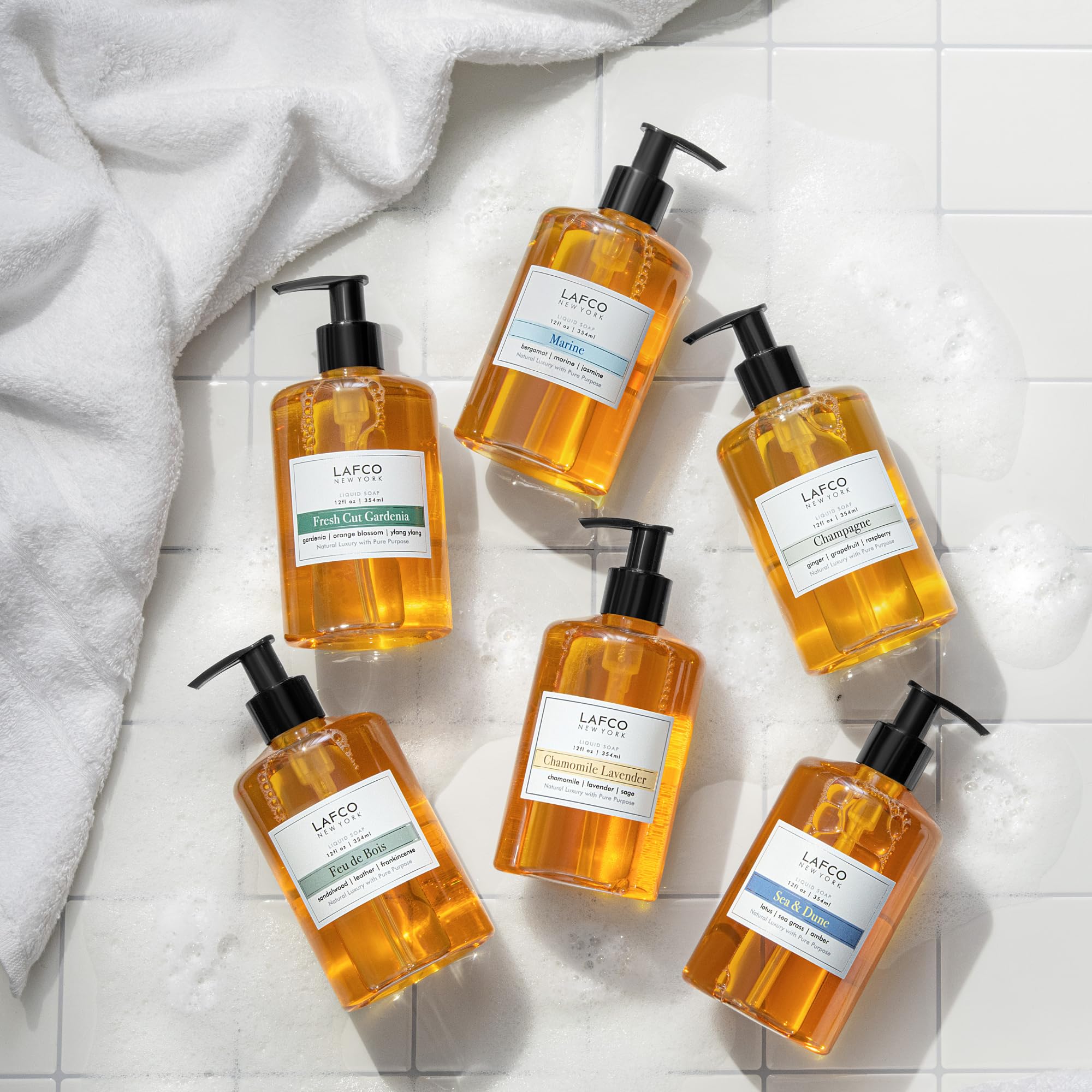 LAFCO New York Champagne Liquid Soap – 12 oz – Hypoallergenic, Plant-Based Moisturizing Soap