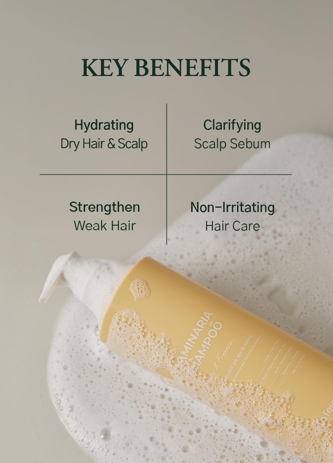 Laferme Laminaria Shampoo with Organic Ingredients – Korean Clarifying, Hydrating & Strengthening, Sulfate & Paraben-Free, 16.9 oz, Pine Eucalyptus