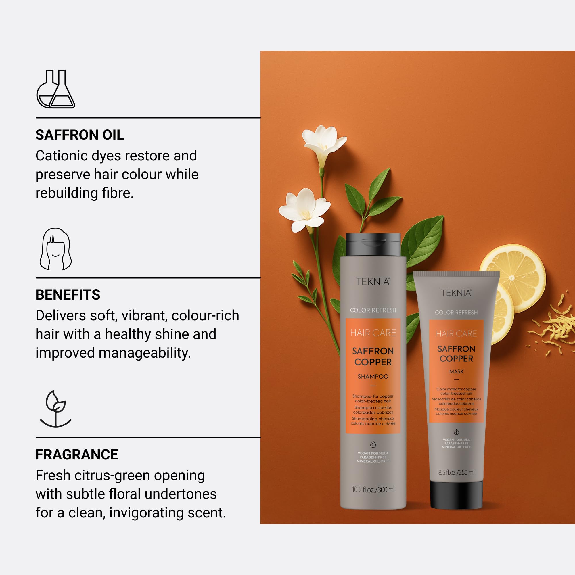 Lakmé Teknia Refresh Saffron Copper Shampoo & Treatment – Full-Size Duo